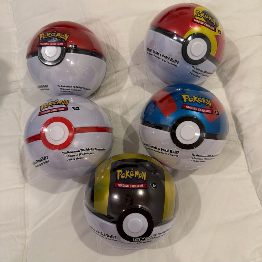 New Pokemon Ball Tin - set of 5 factory sealed